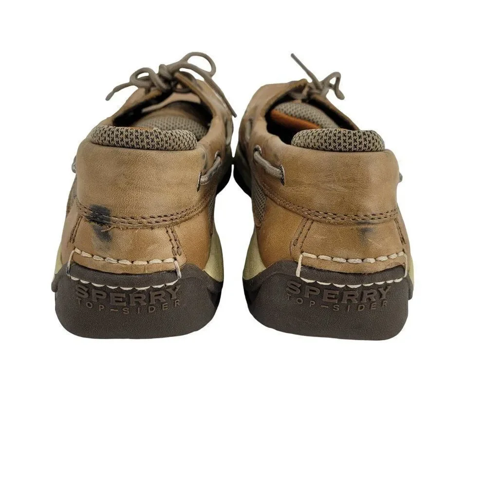 Sperry Top Sider Boat Shoes 12 Tan Leather 0777924‎ Slip On Nautical Yacht Club
